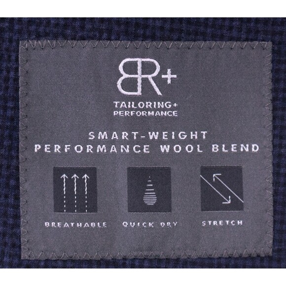 Banana Republic Wool Check Blue Sport Coat Jacket Blazer Sz 44R Two Button EUC - Picture 11 of 15